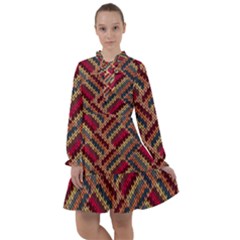 Geometric Knitting All Frills Chiffon Dress by goljakoff