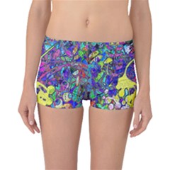 Vibrant Abstract Floral/rainbow Color Boyleg Bikini Bottoms by dressshop