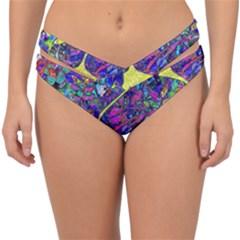 Vibrant Abstract Floral/rainbow Color Double Strap Halter Bikini Bottom by dressshop