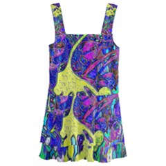 Vibrant Abstract Floral/rainbow Color Kids  Layered Skirt Swimsuit by dressshop