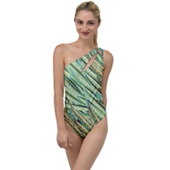 Green Leaves To One Side Swimsuit by goljakoff