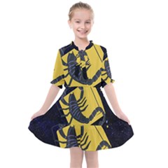 Zodiak Scorpio Horoscope Sign Star Kids  All Frills Chiffon Dress by Alisyart