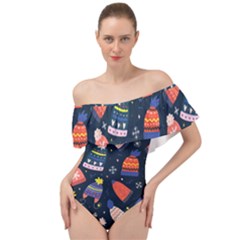 Beanie Love Off Shoulder Velour Bodysuit  by designsbymallika
