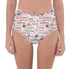 Coffee Love Reversible High-waist Bikini Bottoms by designsbymallika