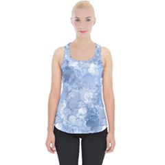 Blue Alcohol Ink Piece Up Tank Top by Dazzleway