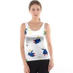 Funny  Winter Seamless Pattern With Little Princess And Her Christmas Tank Top by EvgeniiaBychkova