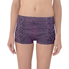 Purple Leather Snakeskin Design Boyleg Bikini Bottoms by ArtsyWishy