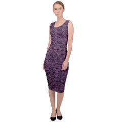 Purple Leather Snakeskin Design Sleeveless Pencil Dress by ArtsyWishy
