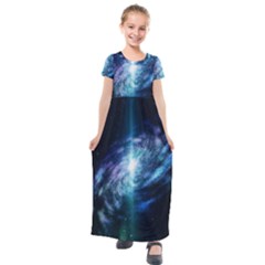 The Galaxy Kids  Short Sleeve Maxi Dress by ArtsyWishy