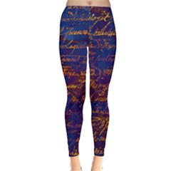 Majestic Purple And Gold Design Leggings  by ArtsyWishy