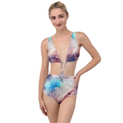 Galaxy Paint Tied Up Two Piece Swimsuit by goljakoff