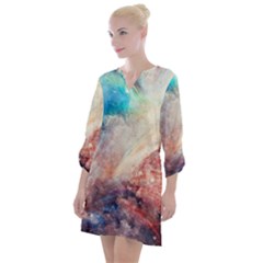 Galaxy Paint Open Neck Shift Dress by goljakoff