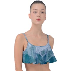 Blue Green Waves Frill Bikini Top by goljakoff