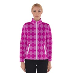 Pink Diamond Pattern Winter Jacket by ArtsyWishy