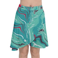 Green Vivid Marble Pattern 2 Chiffon Wrap Front Skirt by goljakoff