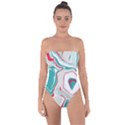 Vivid Marble Pattern Tie Back One Piece Swimsuit View1