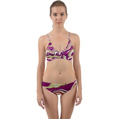 Purple Vivid Marble Pattern Wrap Around Bikini Set by goljakoff