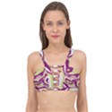 Purple Vivid Marble Pattern Cage Up Bikini Top View1