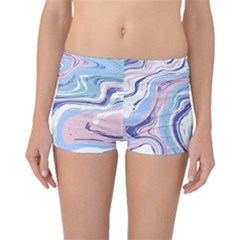 Rose And Blue Vivid Marble Pattern 11 Boyleg Bikini Bottoms by goljakoff