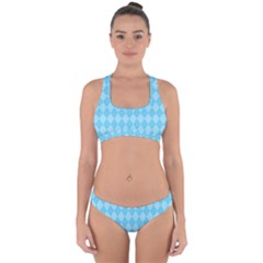 Baby Blue Design Cross Back Hipster Bikini Set by ArtsyWishy