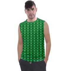 Green Christmas Tree Pattern Background Men s Regular Tank Top by Amaryn4rt