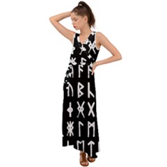 The Anglo Saxon Futhorc Collected Inverted V-neck Chiffon Maxi Dress by WetdryvacsLair