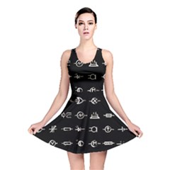 Electrical Symbols Callgraphy Short Run Inverted Reversible Skater Dress by WetdryvacsLair