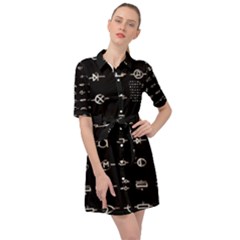 Electrical Symbols Callgraphy Short Run Inverted Belted Shirt Dress by WetdryvacsLair