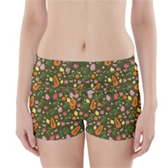 Tropical Fruits Love Boyleg Bikini Wrap Bottoms by designsbymallika