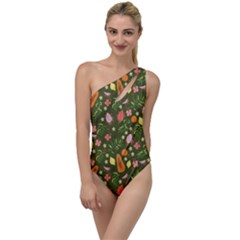 Tropical Fruits Love To One Side Swimsuit by designsbymallika