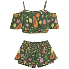 Tropical Fruits Love Kids  Off Shoulder Skirt Bikini by designsbymallika