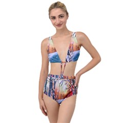 Paysage D hiver Tied Up Two Piece Swimsuit by sfbijiart