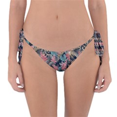 Pink Blue Metallic Pattern Reversible Bikini Bottom by designsbymallika