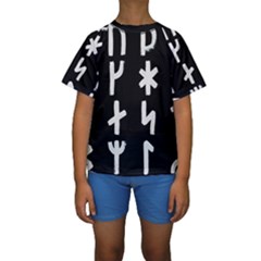 Younger Futhark Rune Set Collected Inverted Kids  Short Sleeve Swimwear by WetdryvacsLair