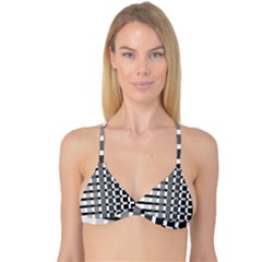 Nine Bar Monochrome Fade Squared Pulled Inverted Reversible Tri Bikini Top by WetdryvacsLair