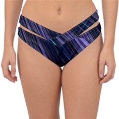 Blue And Purple Stripes Double Strap Halter Bikini Bottom by Dazzleway