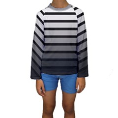 9 Bar Monochrome Fade Kids  Long Sleeve Swimwear by WetdryvacsLair