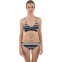 9 Bar Monochrome Fade Wrap Around Bikini Set by WetdryvacsLair