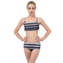 9 Bar Monochrome Fade Layered Top Bikini Set by WetdryvacsLair