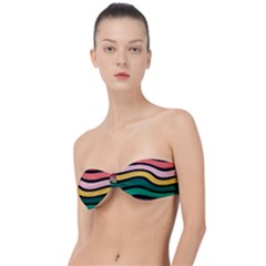 Nine 9 Bar Rainbow Sea Sickness Classic Bandeau Bikini Top  by WetdryvacsLair