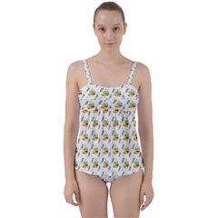 Background Cactus Twist Front Tankini Set by Mariart