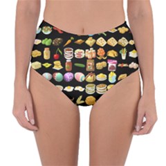 Glitch Glitchen Food Pattern One Reversible High-waist Bikini Bottoms by WetdryvacsLair