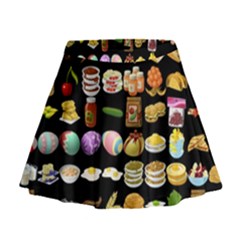 Glitch Glitchen Food Pattern One Mini Flare Skirt by WetdryvacsLair