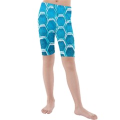 Hexagon Windows Kids  Mid Length Swim Shorts by essentialimage