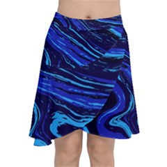 Blue Vivid Marble Pattern 16 Chiffon Wrap Front Skirt by goljakoff