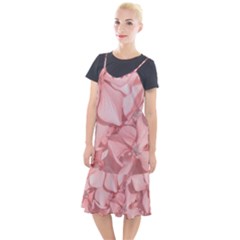 Coral Colored Hortensias Floral Photo Camis Fishtail Dress