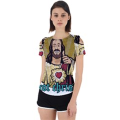 Buddy Christ Back Cut Out Sport Tee by Valentinaart
