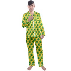 Beautiful Pattern Men s Long Sleeve Satin Pajamas Set by Sparkle