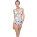 Tree poppies  Halter Front Plunge Swimsuit View1