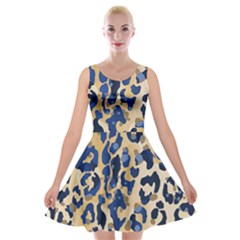 Leopard Skin  Velvet Skater Dress by Sobalvarro